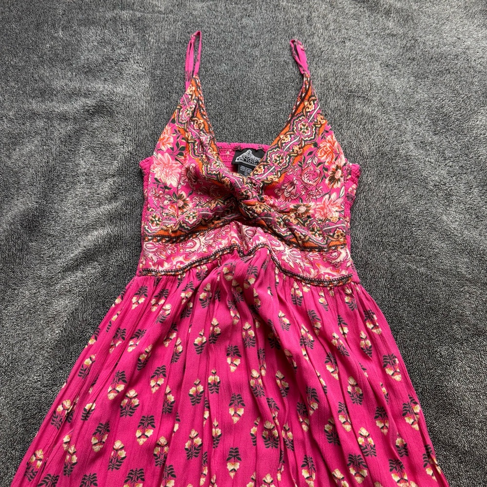 Angie Twist Front Maxi Dress - Fuchsia - Picture 14 of 16